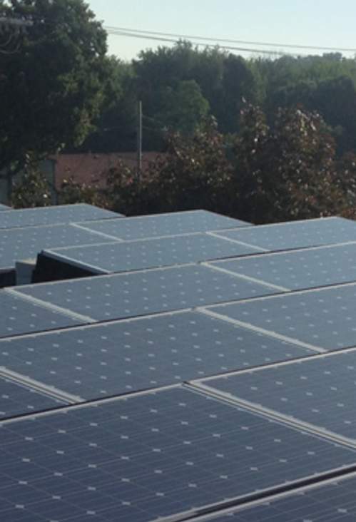 solar panels on roof