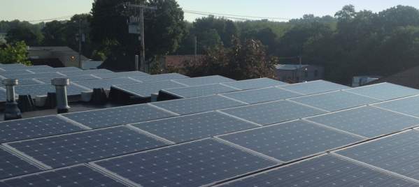 solar panels on roof